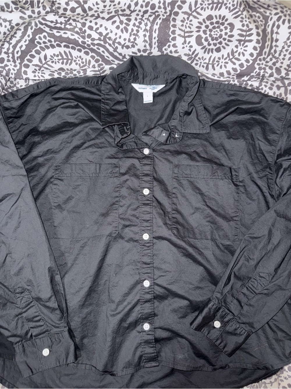 Old navy cropped boyfriend shirt